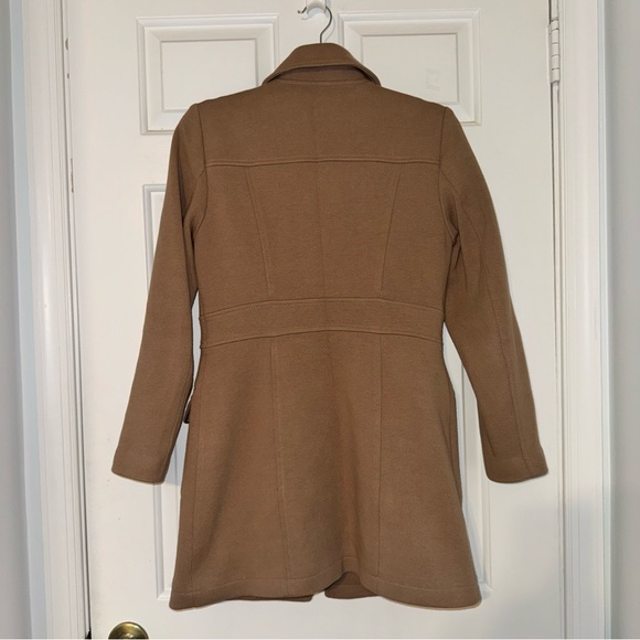 INC International Concepts button zip coat jacket beige gold slim military S - Picture 8 of 11